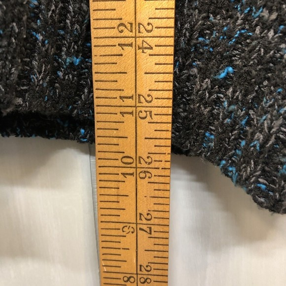 Evan Picone Women's Cardigan Sweater Size XL 1 Button Black Gray Blue Heather - Picture 11 of 12